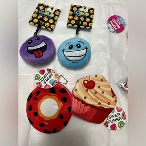 Children’s zipper purses and backpack clips 9 pieces